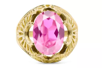 Anneau Artisanat vintage Améthyste Or jaune 14 carats vrc003y